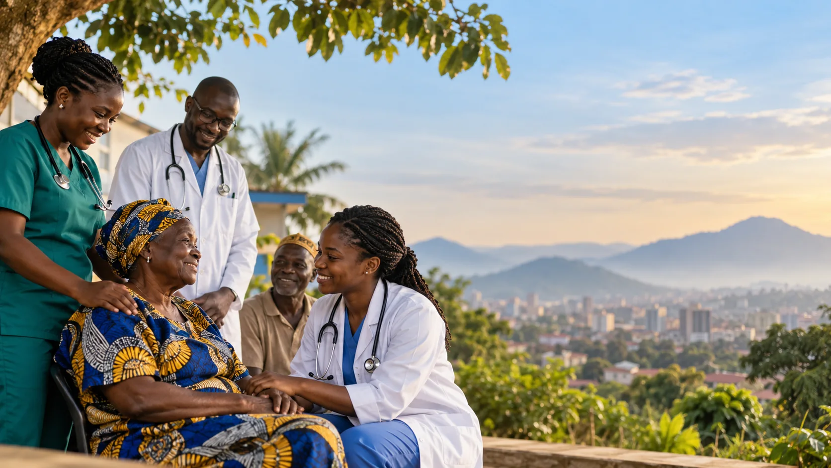 Équipe de santé auprès d’une communauté camerounaise